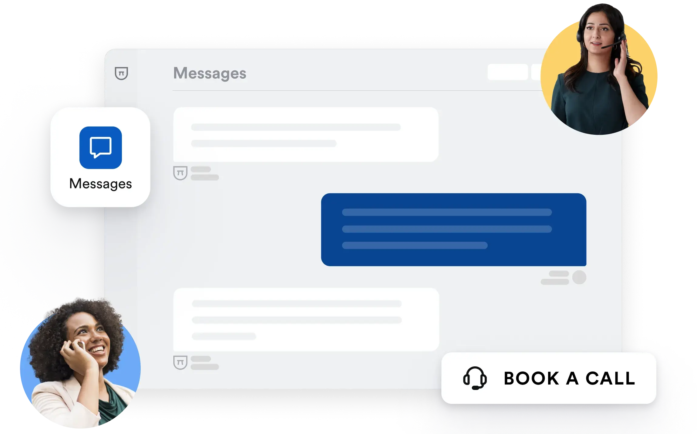 Small business owner communicates with their Bench bookkeeper via call and messaging options inside the Bench app.